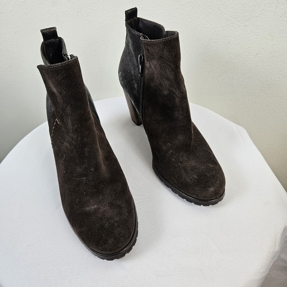 Paul Green Rocking Ankle Bootie Brown Block Chunky Size 5 US 7.5 - Picture 2 of 11